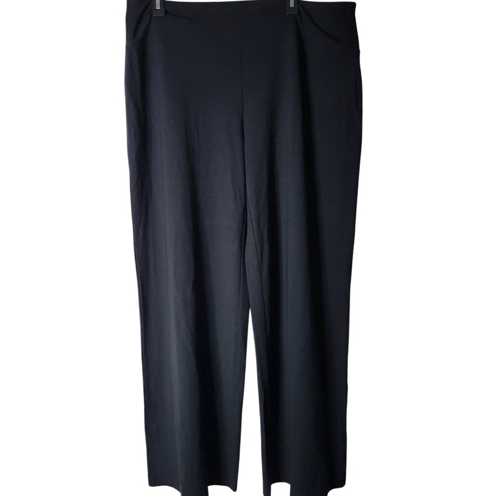 J. Jill Wearever Smooth-Fit Full Leg Black Rayon Pants XL Travel Stretch Capsule